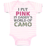 Baby Clothes I Put Pink in Daddy's World of Camo Baby Bodysuits Cotton