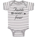 Baby Clothes Faith over Fear Baby Bodysuits Boy & Girl Newborn Clothes Cotton