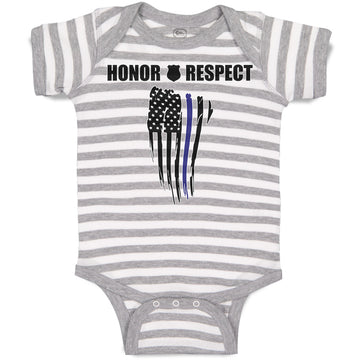 Baby Clothes Honor Respect An Police Flag Baby Bodysuits Boy & Girl Cotton