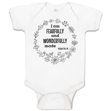 Baby Clothes I Am Fearfully and Wonderfully Made Pslam 139:14 Baby Bodysuits