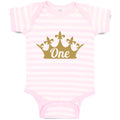 Baby Clothes Birthday 1 Number Name and with Golden Crown Baby Bodysuits Cotton