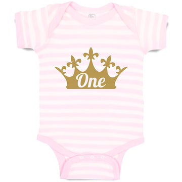 Baby Clothes Birthday 1 Number Name and with Golden Crown Baby Bodysuits Cotton