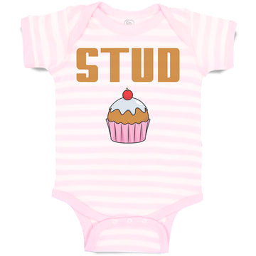 Baby Clothes Stud with Cherry on Cupcake Baby Bodysuits Boy & Girl Cotton