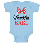 Baby Clothes Thankull Babe with Polkat Dots Bowtie Baby Bodysuits Cotton