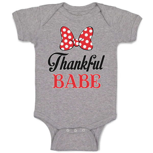 Baby Clothes Thankull Babe with Polkat Dots Bowtie Baby Bodysuits Cotton