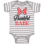 Baby Clothes Thankull Babe with Polkat Dots Bowtie Baby Bodysuits Cotton