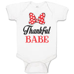 Baby Clothes Thankull Babe with Polkat Dots Bowtie Baby Bodysuits Cotton