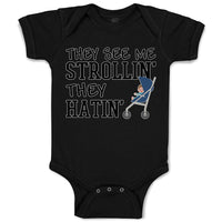 Baby Clothes They See Me Strollin. They Hatin. Baby Bodysuits Boy & Girl Cotton