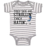 Baby Clothes They See Me Strollin. They Hatin. Baby Bodysuits Boy & Girl Cotton