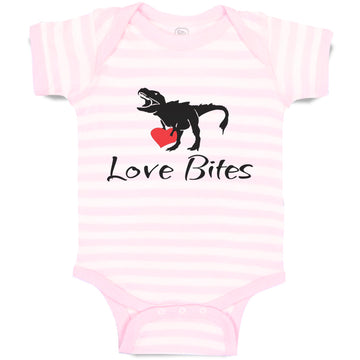 Baby Clothes Love Bites T Rex Dinosaur Dinosaurs Dino Trex Baby Bodysuits Cotton