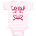 Baby Clothes Twins Double The Fun Monkeys Funny Humor Baby Bodysuits Cotton