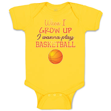 Baby Clothes When I Grow up I Wanna Play Basketball with Ball Sport Cotton