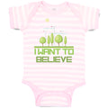 Baby Clothes I Want to Believe Funny Nerd Geek Baby Bodysuits Boy & Girl Cotton