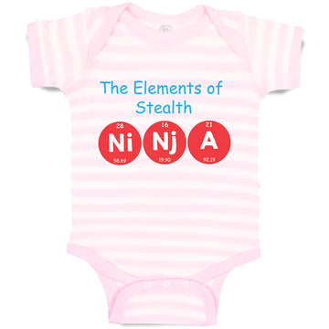 Baby Clothes The Elements of Stealth Ni Nj A Geek Funny Nerd Geek Baby Bodysuits