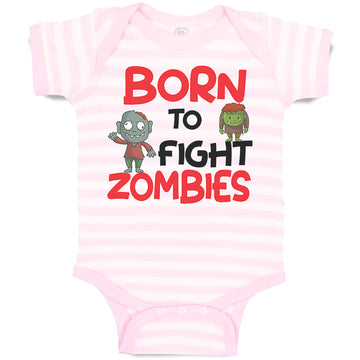 Baby Clothes Born to Fight Zombies Funny Nerd Geek Baby Bodysuits Cotton