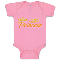 Baby Clothes Little Princess with Gold Crown Baby Bodysuits Boy & Girl Cotton