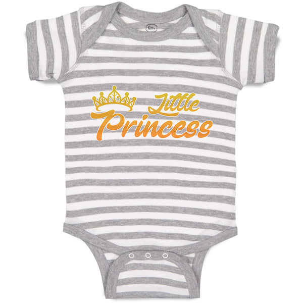 Baby Clothes Little Princess with Gold Crown Baby Bodysuits Boy & Girl Cotton