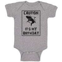 Baby Clothes Caution It's My Birthday Baby Bodysuits Boy & Girl Cotton