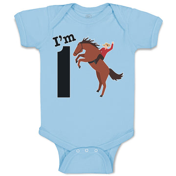 Baby Clothes I'M 1 A Man Riding An Horse Baby Bodysuits Boy & Girl Cotton