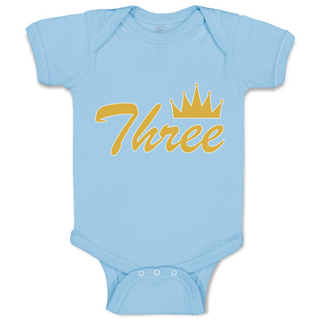 Baby Clothes 3 Number Name with Crown Baby Bodysuits Boy & Girl Cotton