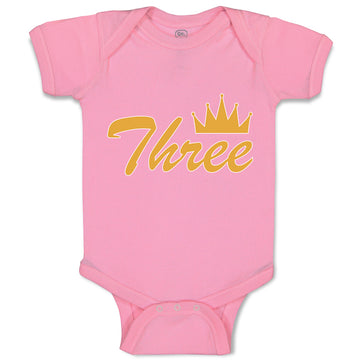 Baby Clothes 3 Number Name with Crown Baby Bodysuits Boy & Girl Cotton