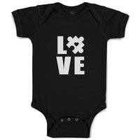 Baby Clothes Love Puzzle with Transparency Heart Baby Bodysuits Cotton