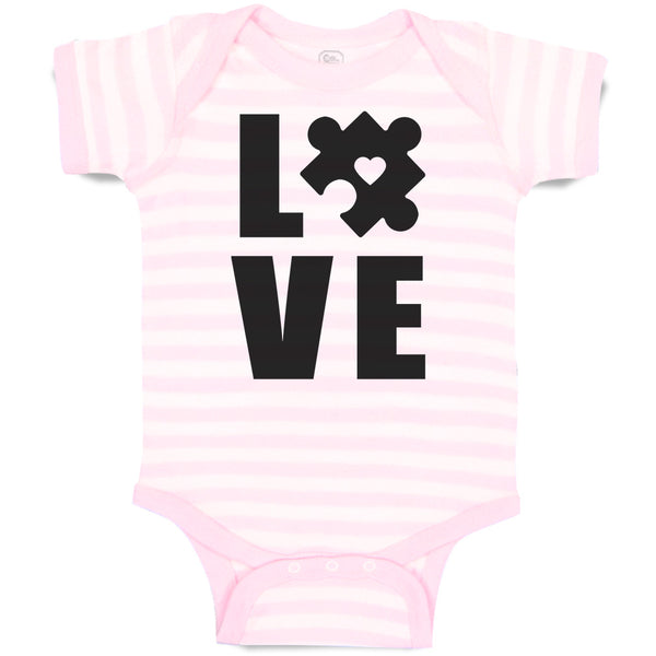 Baby Clothes Love Puzzle with Transparency Heart Baby Bodysuits Cotton