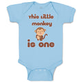 Baby Clothes This Little Monkey Is 1 Birthday First Birthday Funny Cotton