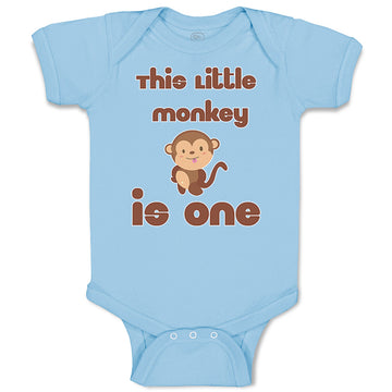 Baby Clothes This Little Monkey Is 1 Birthday First Birthday Funny Cotton