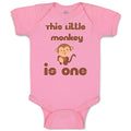 Baby Clothes This Little Monkey Is 1 Birthday First Birthday Funny Cotton