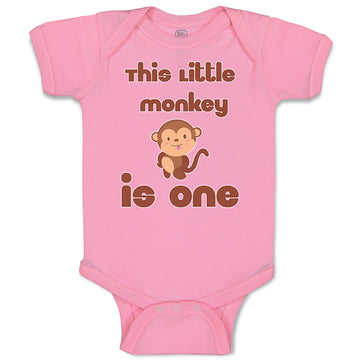 Baby Clothes This Little Monkey Is 1 Birthday First Birthday Funny Cotton