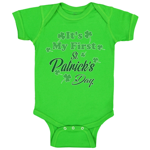 Baby Clothes It's My First Patrick's Day St Patrick's Day Baby Bodysuits Cotton