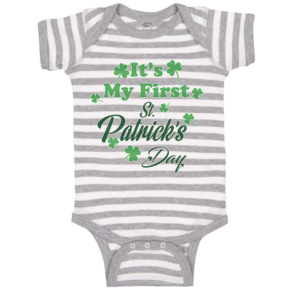 Baby Clothes It's My First Patrick's Day St Patrick's Day Baby Bodysuits Cotton