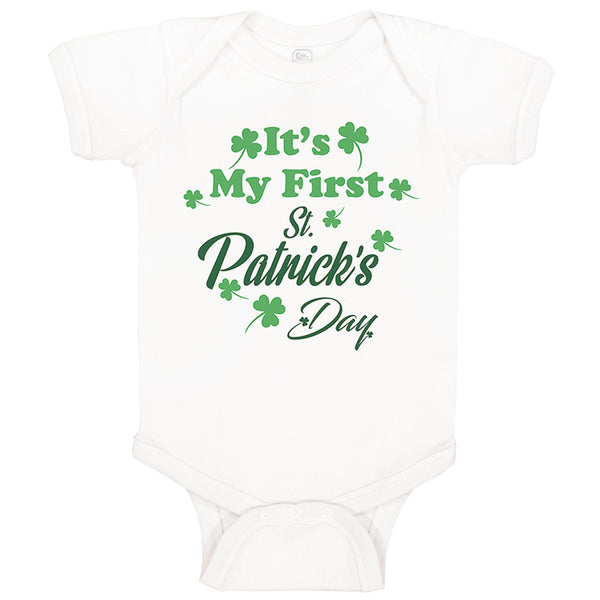 Baby Clothes It's My First Patrick's Day St Patrick's Day Baby Bodysuits Cotton