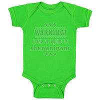 Baby Clothes Warning I May Be Prone Ti Shenanigans St Patrick's Day Cotton