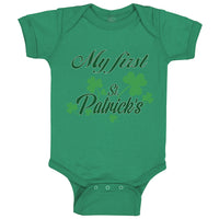 Baby Clothes My First Patrick's Day Irish Clover Baby Bodysuits Cotton