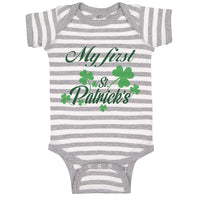 Baby Clothes My First Patrick's Day Irish Clover Baby Bodysuits Cotton