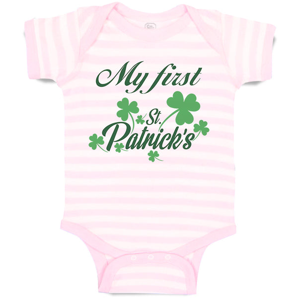 Baby Clothes My First Patrick's Day Irish Clover Baby Bodysuits Cotton