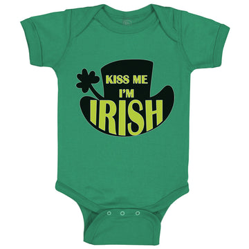 Baby Clothes Kiss Me I'M Irish St Patrick's Day Clover Baby Bodysuits Cotton