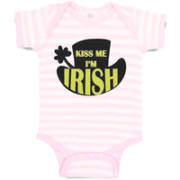 Baby Clothes Kiss Me I'M Irish St Patrick's Day Clover Baby Bodysuits Cotton