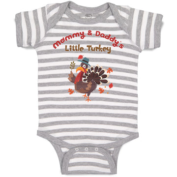 Baby Clothes Mommy and Daddy's Little Turkey Thanksgiving Baby Bodysuits Cotton