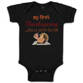 Baby Clothes My First Thanksgiving Feed Me Turkey and Pie Baby Bodysuits Cotton