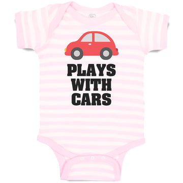 Baby Clothes Plays with Cars An Red Cute Little Kid's Toy Car Baby Bodysuits