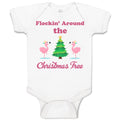 Baby Clothes Flockin' Around The Christmas Tree with Flamingo Birds Cotton