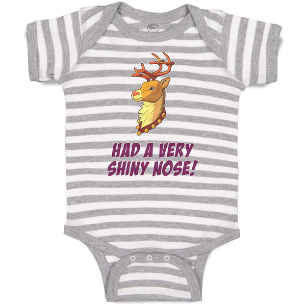 Baby Clothes Had A Very Shiny Nose! Deer Side View with Horns Wild Animal Cotton