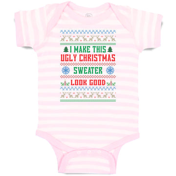 Baby Clothes I Make This Ugly Christmas Sweater Look Good Baby Bodysuits Cotton