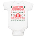 Baby Clothes Meed Wee Christmas Red Cats Facing Each Fish Bone Trees Cotton