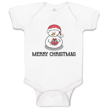 Baby Clothes Merry Christmas Snow Doll on Cap Baby Bodysuits Boy & Girl Cotton