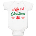 Baby Clothes My 1St Christmas with Red Jingle Bells Baby Bodysuits Cotton