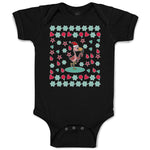 Baby Clothes Dancing Flamingo Crane Bird with Cute Little Hearts Baby Bodysuits